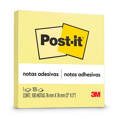 Bloco de Notas Adesivo Post-it 76x76mm Amarelo 100 FL