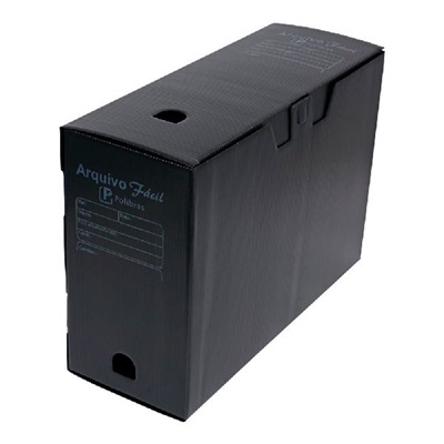 Arquivo Morto Ofício Polibras Polionda 350x130x250mm Preto 1 UN