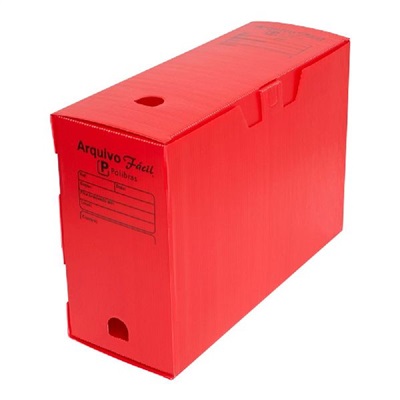 Arquivo Morto Polibras Ofício Polionda 350x135x245mm Vermelho 1 UN