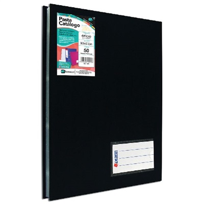 Pasta Catálogo Chies Hemon Ofício com 50 Envelopes Visor 1875 247x336mm Preto 1 UN