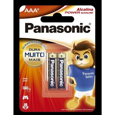 Pilha Alcalina Panasonic Palito AAA Power PCT C/2 UN