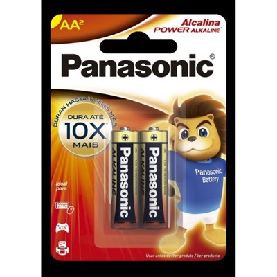Pilha Alcalina Panasonic Pequena AA PCT C/2 UN