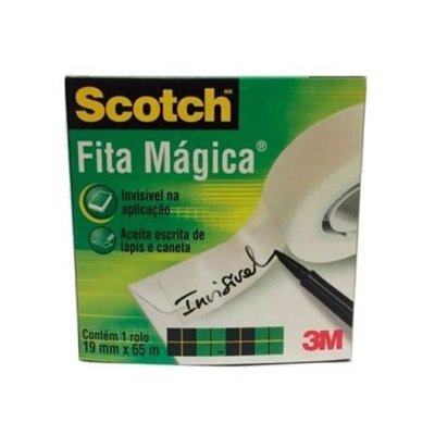 Fita Adesiva Scotch Mágica Transparente 19mmx65m 1 UN