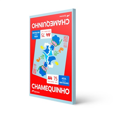 Papel Chamequinho Chamex A4 Sulfite Azul 210x297mm 75g PTC 100 FL