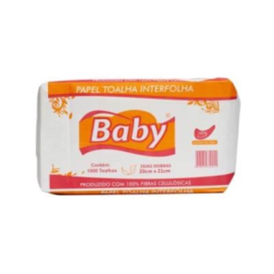 Papel Toalha Interfolha 2 Dobras Baby 20x21cm PT 1000 FL