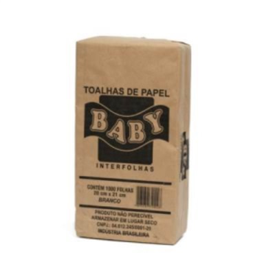 Papel Toalha Interfolha 2 Dobras Baby 20x21cm PT 1000 FL