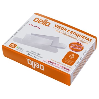 Visor e Etiquetas Dello para Pasta Suspensa CX 50 UN