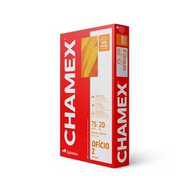Papel Chamex Ofício 2 Multi 216x330mm 75g Resma Branco PCT C/500 FL