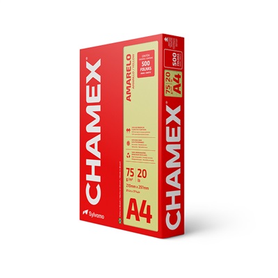 Papel Chamex A4 Sulfite 210X297mm 75g Resma Amarelo PCT C/500 FL