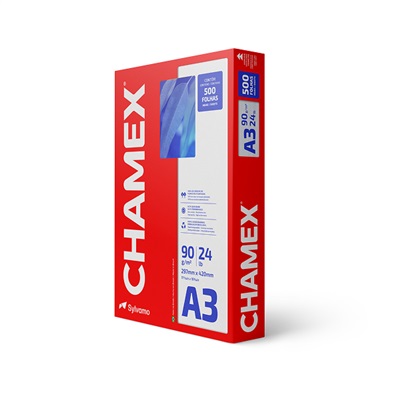 Papel Chamex A3 Super Sulfite 297x420mm 90g Resma Branco PCT C/500 FL