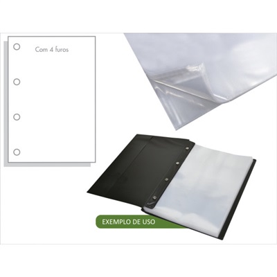 Envelope Plástico ACP Ofício 240x325mm 4 Furos Espessura 0,15 1 UN
