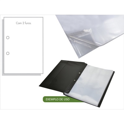Envelope Plástico ACP Ofício 240x325mm 2 Furos Espessura 0,15 1 UN