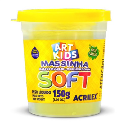 Massa de Modelar Acrilex Soft Amarela 150g 1 UN