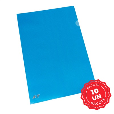 Pasta em L ACP A4 220x310mm Azul 10 UN