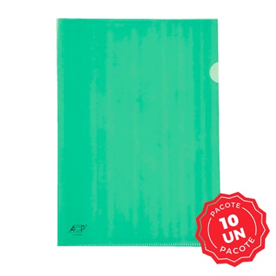 Pasta em L ACP Ofício 230x335mm Verde 10 UN