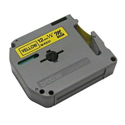 Fita para Rotulador Brother 12mm x 8m Preto e Amarelo 1 UN