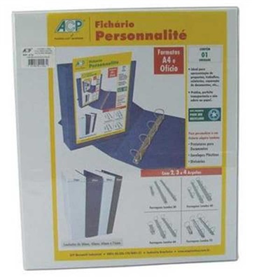 Fichário 4 Argolas Ofício 255x335x40mm Branco Personnalité 3340-BR 1 UN ACP