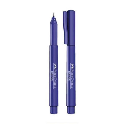 Caneta Hidrográfica Faber Castell Fine Pen Ponta Fina 0.4mm Azul 1 UN