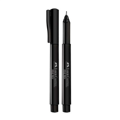 Caneta Hidrográfica Faber Castell Fine Pen Ponta Fina 0.4mm Preta 1 UN