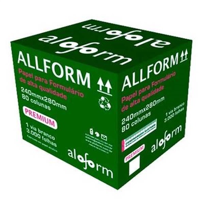 Formulário Contínuo All Form 80 Colunas 1 Via Branco 302 CX 3000 Folhas