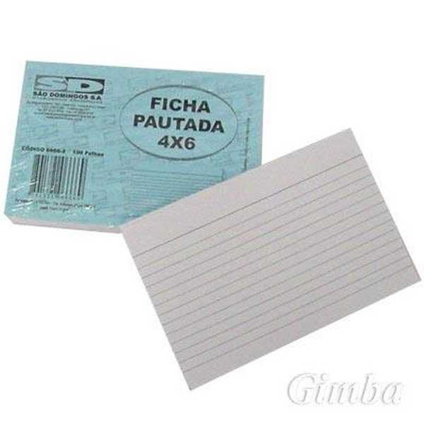 Ficha Pautada n°2 4x6 Bloco 100 Fichas 1 UN São Domingos 