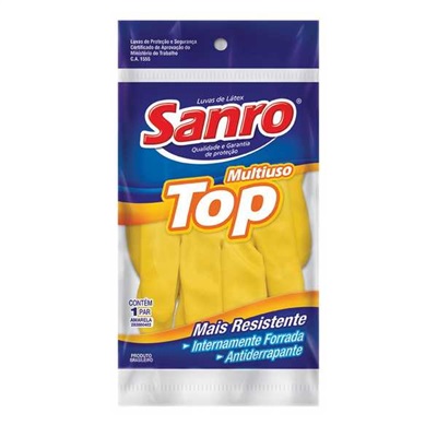 Luvas de Proteção Sanro Top Multiuso M 1555 Amarela 1 UN