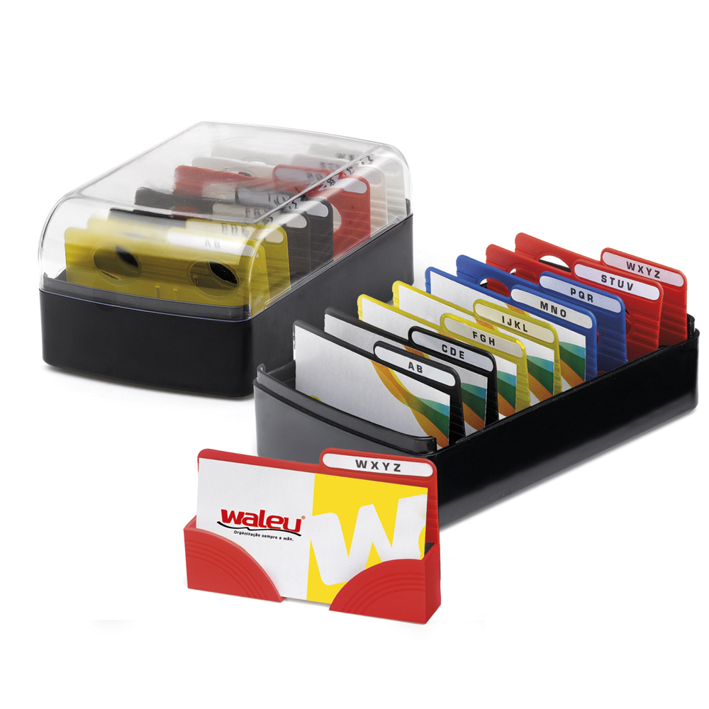 Porta Cartão de Mesa Visita com Índice A-Z Preto 670 1 UN 