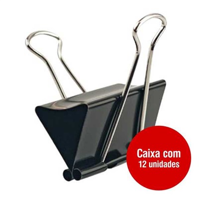 Prendedor de Papel ACC 51mm Preto CX 12 UN