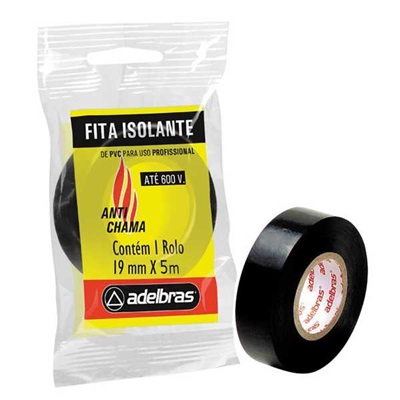 Fita Isolante Adelbras Antichama 19mm x 5m Preto 1 UN