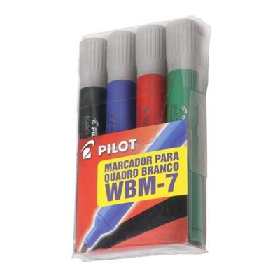 Kit Pincel Marcador Pilot Quadro Branco 4 Cores 1 UN