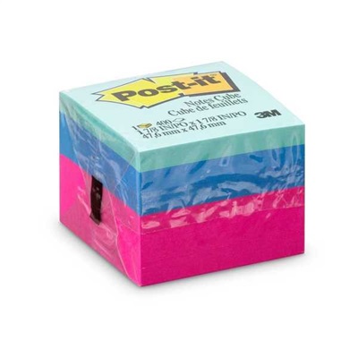 Bloco de Notas Adesivo Post-it Cubo Ultra 47,6x47,6mm 3 Cores 400 FL