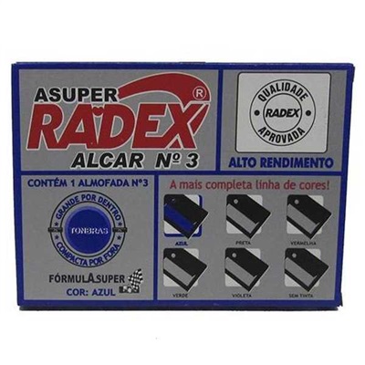 Almofada para Carimbo Radex n°3 Azul 1 UN