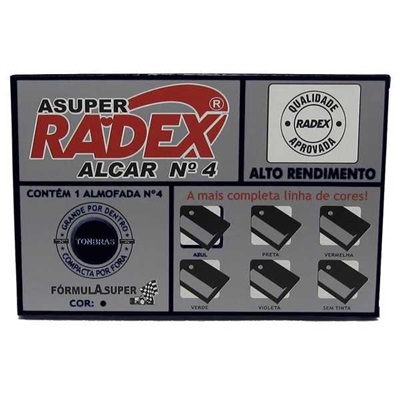 Almofada para Carimbo Radex n°4 com Tinta Preta 1 UN