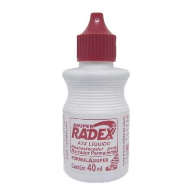 Reabastecedor Marcador Radex Permanente 40ml Vermelho 1 UN