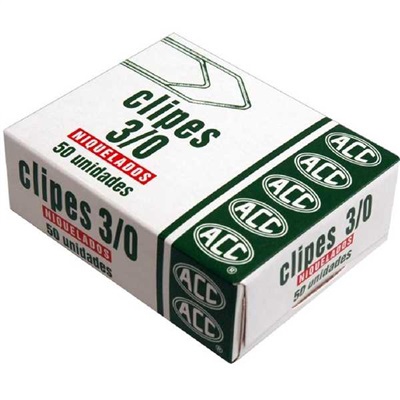Clips Niquelado ACC Nº3/0 CX C/50 UN