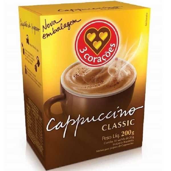 Cappuccino Classic Sachê 20g CX 10 UN 3 Corações - Gimba