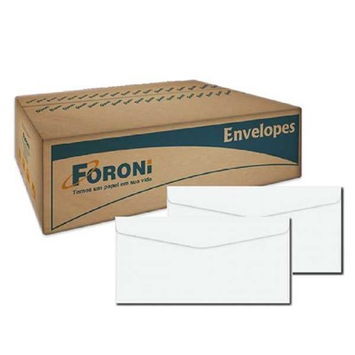 Envelope Comercial Foroni sem RPC Branco 75g 114x162mm CX 1000 UN