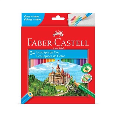 EcoLápis de Cor Faber Castell Sextavado 24 Cores 1 UN