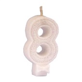 Vela Glitter Branco Nº8 1 UN Regina