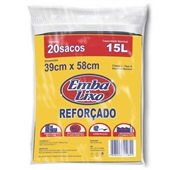 Saco de Lixo 15 L Preto Reforçado 20 UN Embalixo