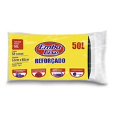 Saco de Lixo Profissional Reforçado 50L Preto 63cmx80cm PT 50 UN Embalixo