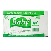 Papel Toalha Interfolha 2 Dobras 22,5x21cm PT 1000 FL Baby