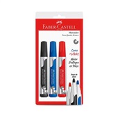 Pincel Marcador Quadro Branco 3 Cores Faber Castell