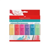 Pincel Marca-Texto Pastel 6 Cores Faber Castell