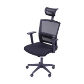 Cadeira New Ergon Office com Encosto de Cabeça Base Rodízio Preta OR-3