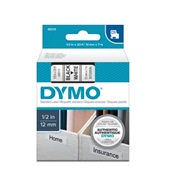 Fita para Rotulador Dymo 12mm x 7m Preto e Branco 45013 1 UN