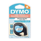 Fita Rotulador LetraTag 12mmx4m Branco e Preto 91331 1 UN Dymo