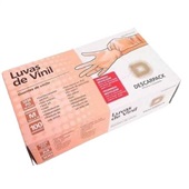 Luva de Vinil sem Pó Tamanho M CX 100 UN Descarpack