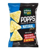 Popps Chips de Pipoca Natural com Sal 35g 1 UN Roots To Go