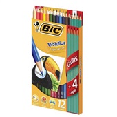 Lápis de Cor Sextavado Evolution 12 Cores e 4 Lápis Preto Evolution 16 UN Bic